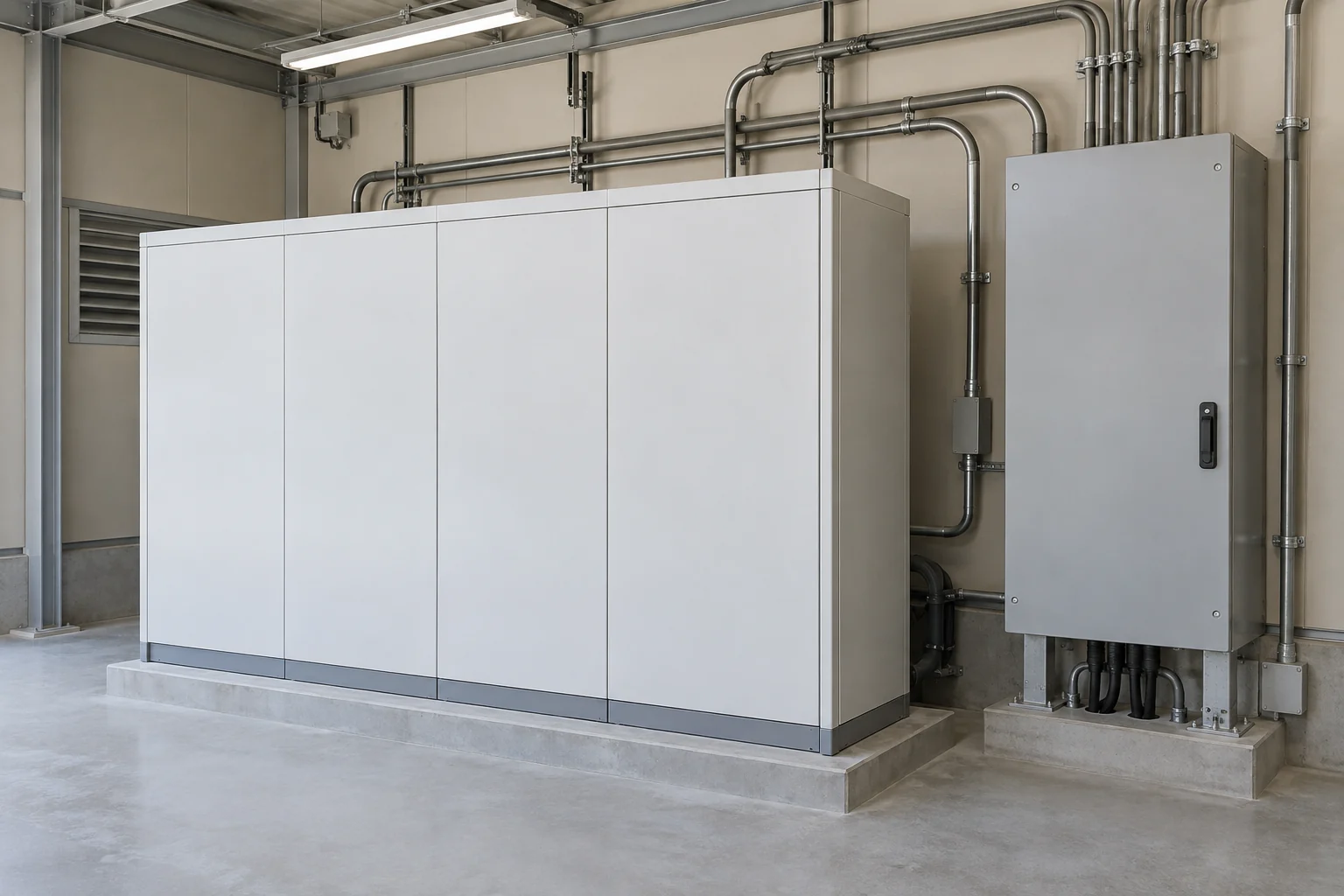 汎用の蓄電池と電力変換設備のイメージ（AI生成）
